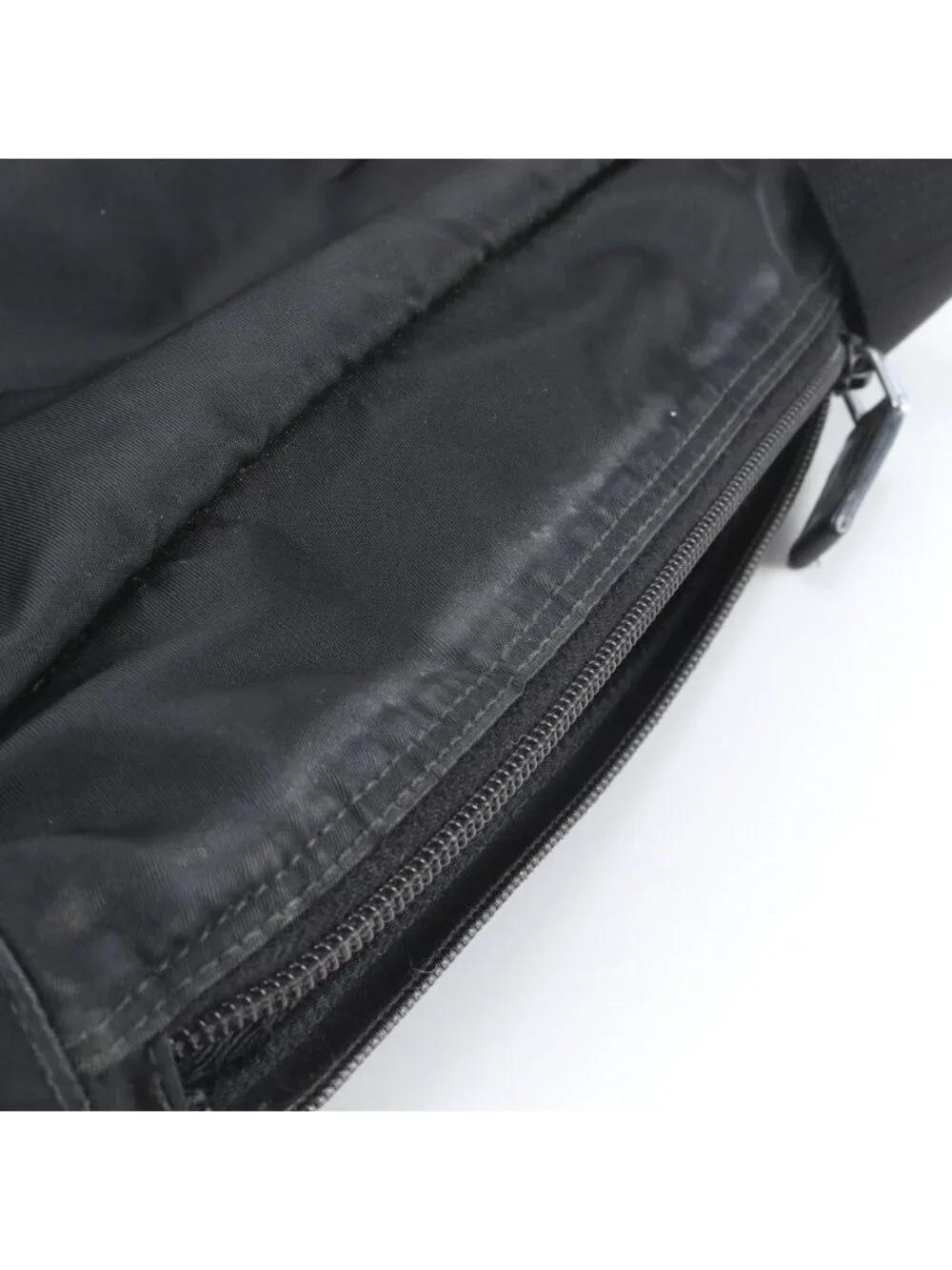 Prada Tessuto Nylon Triangle Logo Leather Shoulder Bag Crossbody Messenger